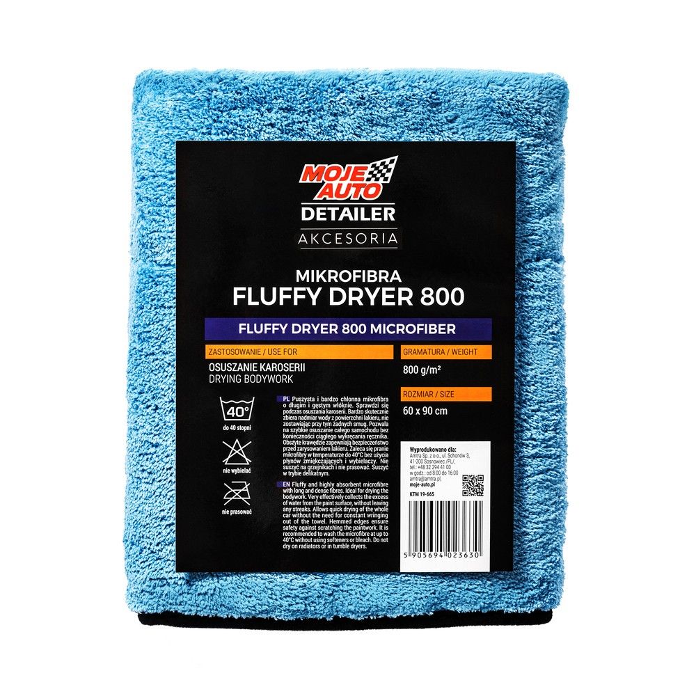 Krpa Microfiber Detailer Fluffy Dryer - Plava, 800g/m², 60x90cm - Amtra slika 1
