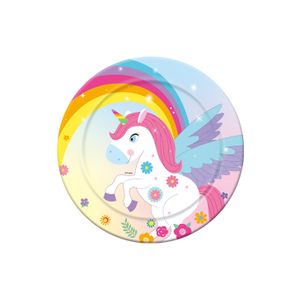PF-TPTJ7 Papirni tanjiri Rainbow Unicorn 18cm, 6kom