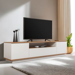 TV stalak Veramont – boja: bijela i atlantski bor