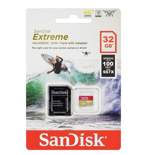 SanDisk memorijska kartica SDHC 32GB Extreme micro 100MB/s  V30 UHS-I U3+ SD Adap. GoPro slika 2