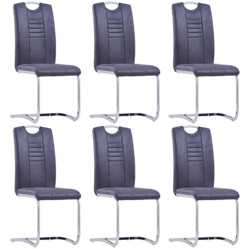 Konzolne blagovaonske stolice sive 6 kom umjetna brušena koža slika 13