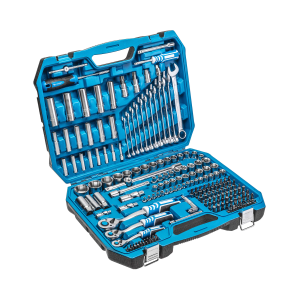 Högert  Set nasadnih i kombiniranih ključeva, bitova 1/4"-3/8"-1/2", 8-19mm, 222-dijelni, CrV/CrMo, 72 zuba,