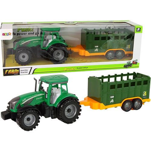 Zeleni traktor s prikolicom za praščiće slika 1