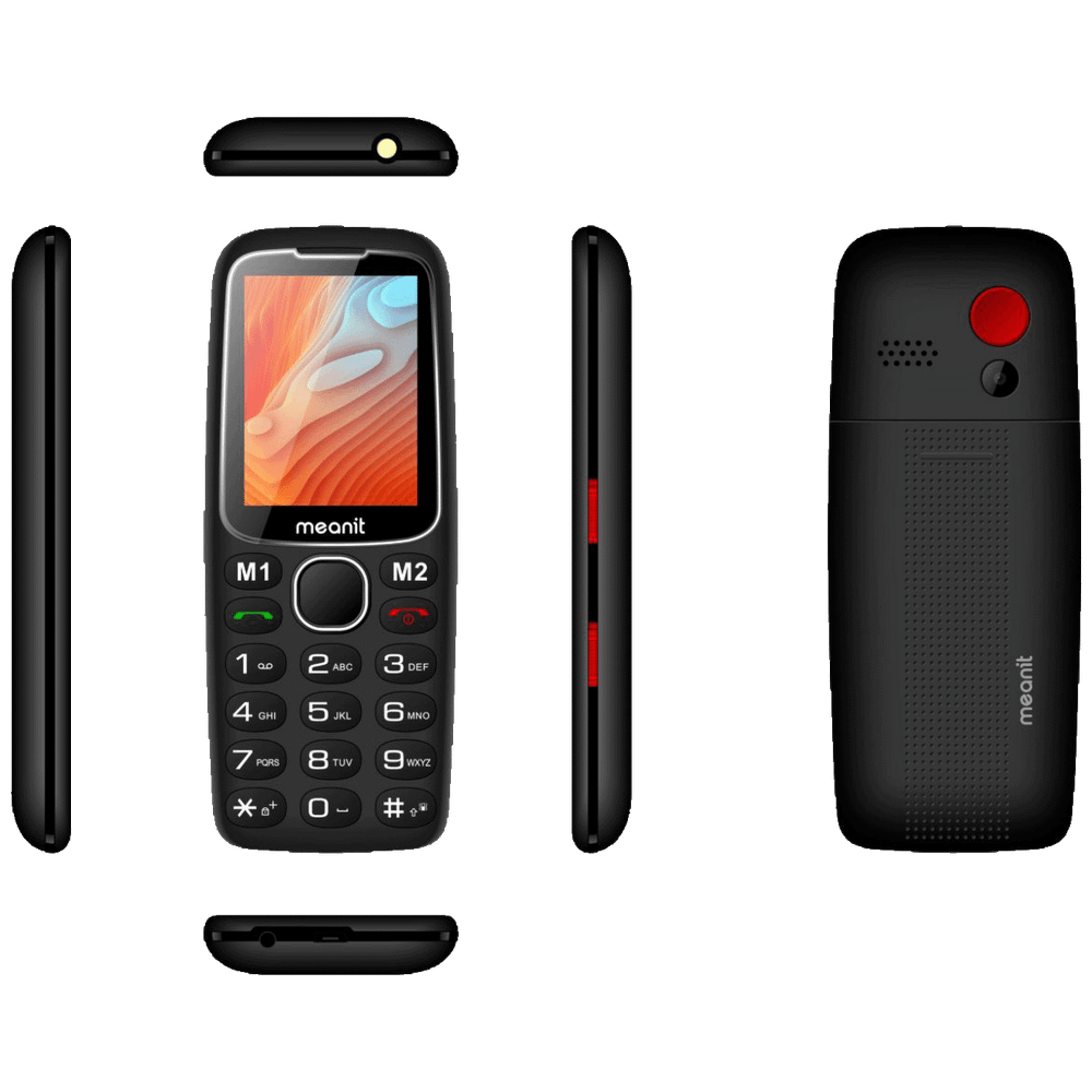 MeanIT Telefon mobilni, 2.4" zaslon, SOS tipka, crni - Senior 10 Plus, Crni slika 5