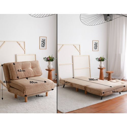 Foldy - Brown Brown 1-Seat Sofa-Bed slika 6