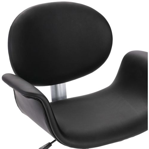 Okretna uredska stolica od umjetne kože crna slika 24