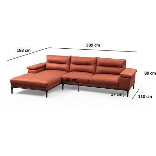 Atelier Del Sofa Kutna garnitura HOLLYWOOD CORNER, lijeva, narančasta, Hollywood Corner Left - Orange slika 10