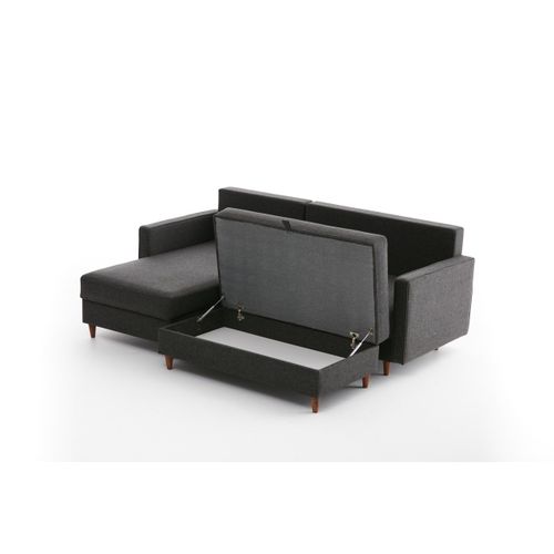 Atelier Del Sofa Kutna garnitura, Antracit, Eva Left - Anthracite slika 7