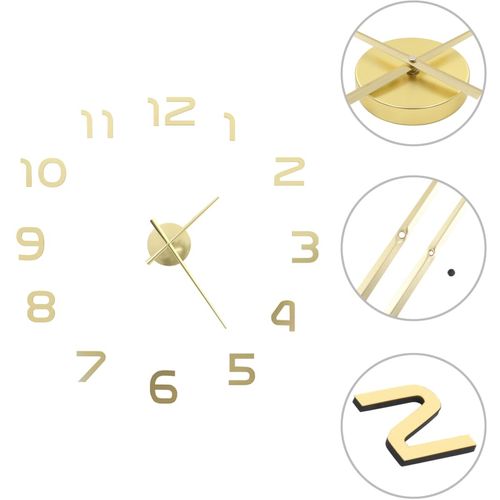 3D zidni sat moderni dizajn 100 cm XXL zlatni slika 17