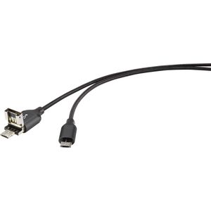 Renkforce USB kabel USB 2.0 USB-A utikač, USB-Micro-B utikač 1.00 m crna s otg funkcijom, pozlaćeni kontakti RF-4489587