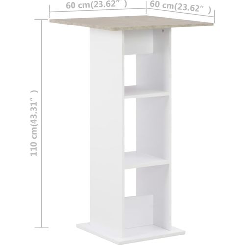 Barski stol bijeli i boja betona 60 x 60 x 110 cm slika 35