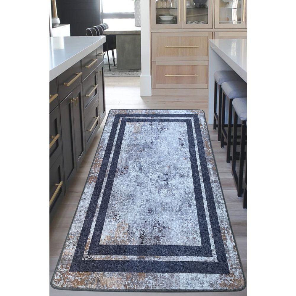 Tepih za Hodnik Sione u Bež, Crnoj i Brončanoj Boji (80 x 150 cm) slika 1