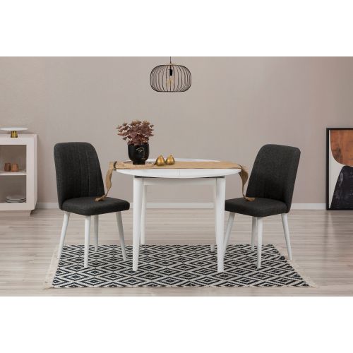 Vina 1053 - White, Anthracite White
Anthracite Extendable Dining Table & Chairs Set (3 Pieces) slika 1