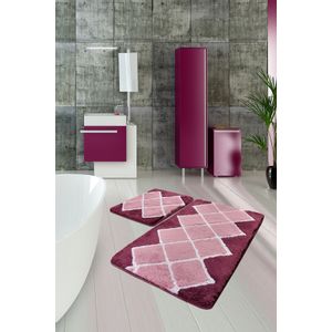 Havana - Purple Multicolor Acrylic Bathmat Set (2 Pieces)