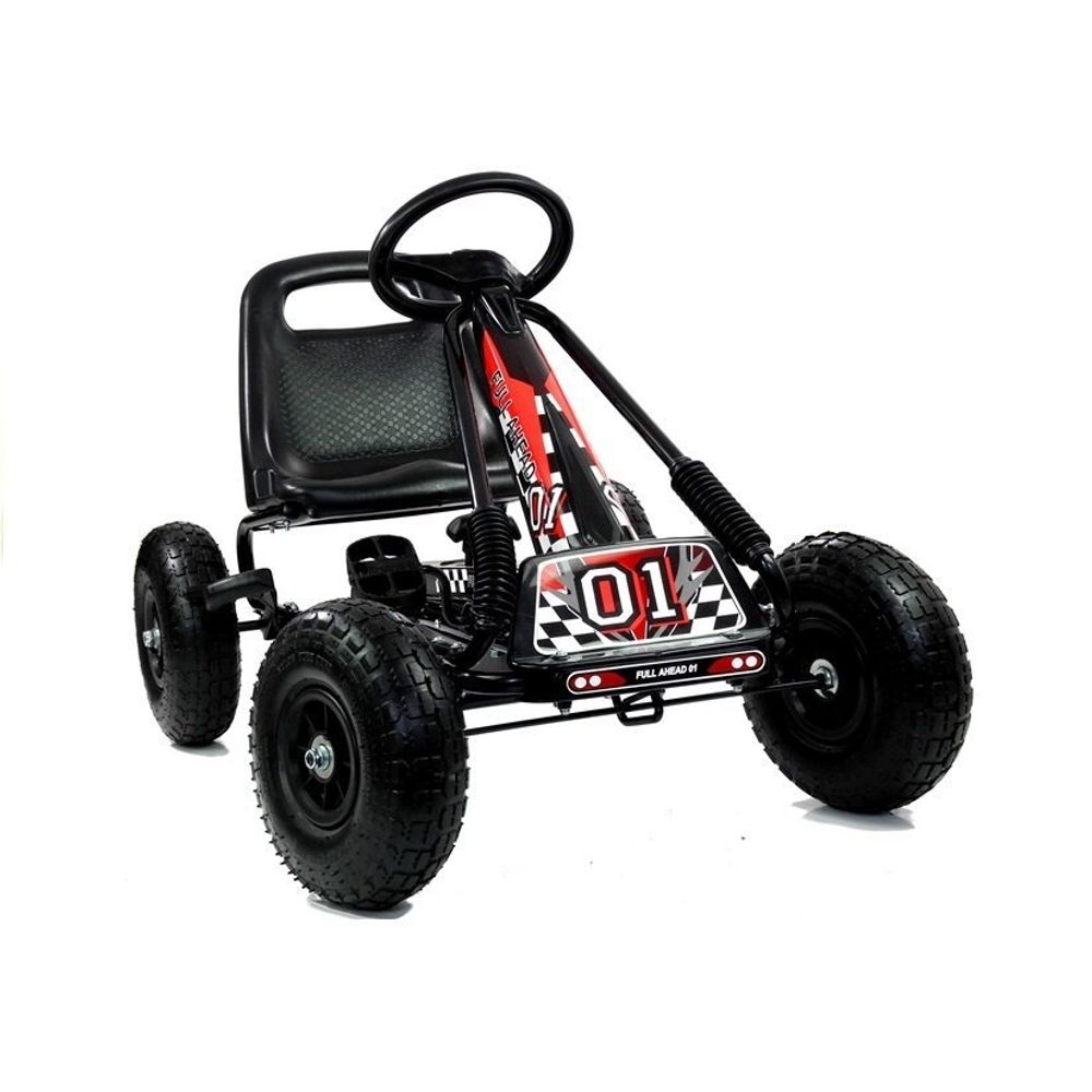 Go-Cart s pedalama za djecu, crni slika 5