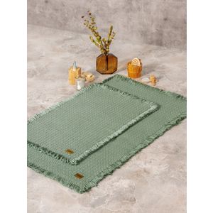 Set Kupatilskih Tepiha - Zelena Boja (2 Komada)