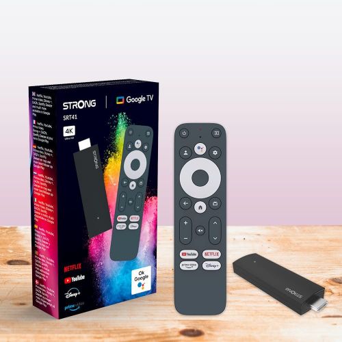 Media Player STRONG SRT 41, Google TV stick 4K, Android 11, Quad Core Cortex-A53 1.8 GHz, 2GB, 8GB, 4K UHD, Wi-Fi, Bluetooth 5 slika 1