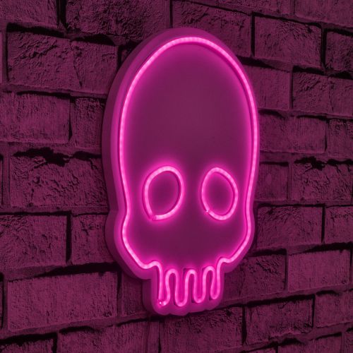 Wallity Ukrasna plastična LED rasvjeta, Skull - Pink slika 10