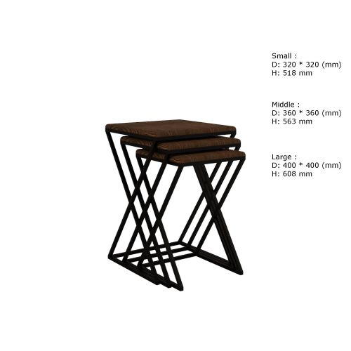 Z Zigon - Walnut Walnut
Black Nesting Table (3 Pieces) slika 5