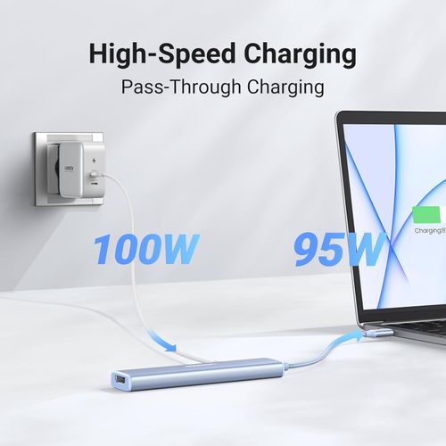 Ugreen Revodok USB-C Hub 5-u-1, 100W PD, plavi slika 5