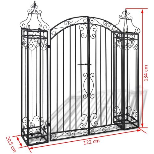 Ukrasna Vrata za Vrtnu Ogradu Kovano Željezo 122x20,5x134 cm slika 10