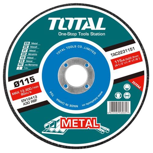 TOTAL Brusna ploča za metal 115x6x22,2mm TAC2231151 slika 1