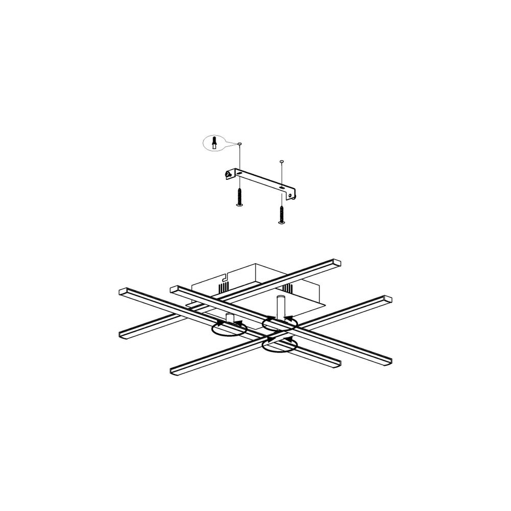 Eglo Lasana 3 Stropna/Zidna LED Lampa, 21W, Promjer 500mm, Aluminij/Crno-Bijela slika 4