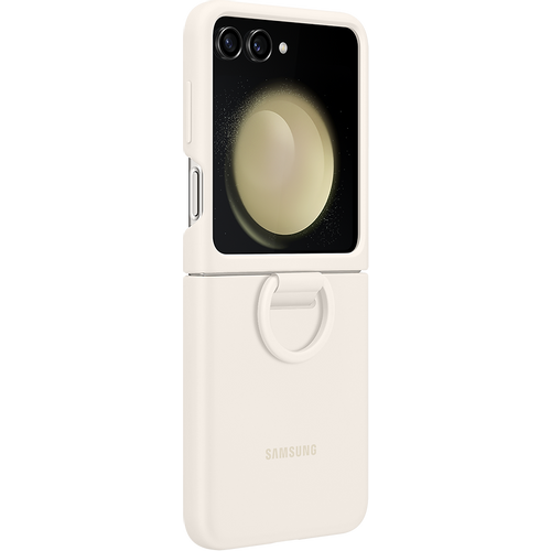 Samsung Galaxy Z Flip5 Silicone Cover with Ring Cream slika 2