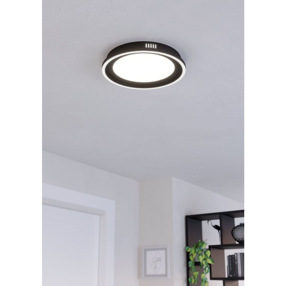 Eglo plafonjera 'CALAGRANO' LED, 11,5W, promjer 380mm, s daljinskim upravljačem, dimabilna, crna/bijela slika 2