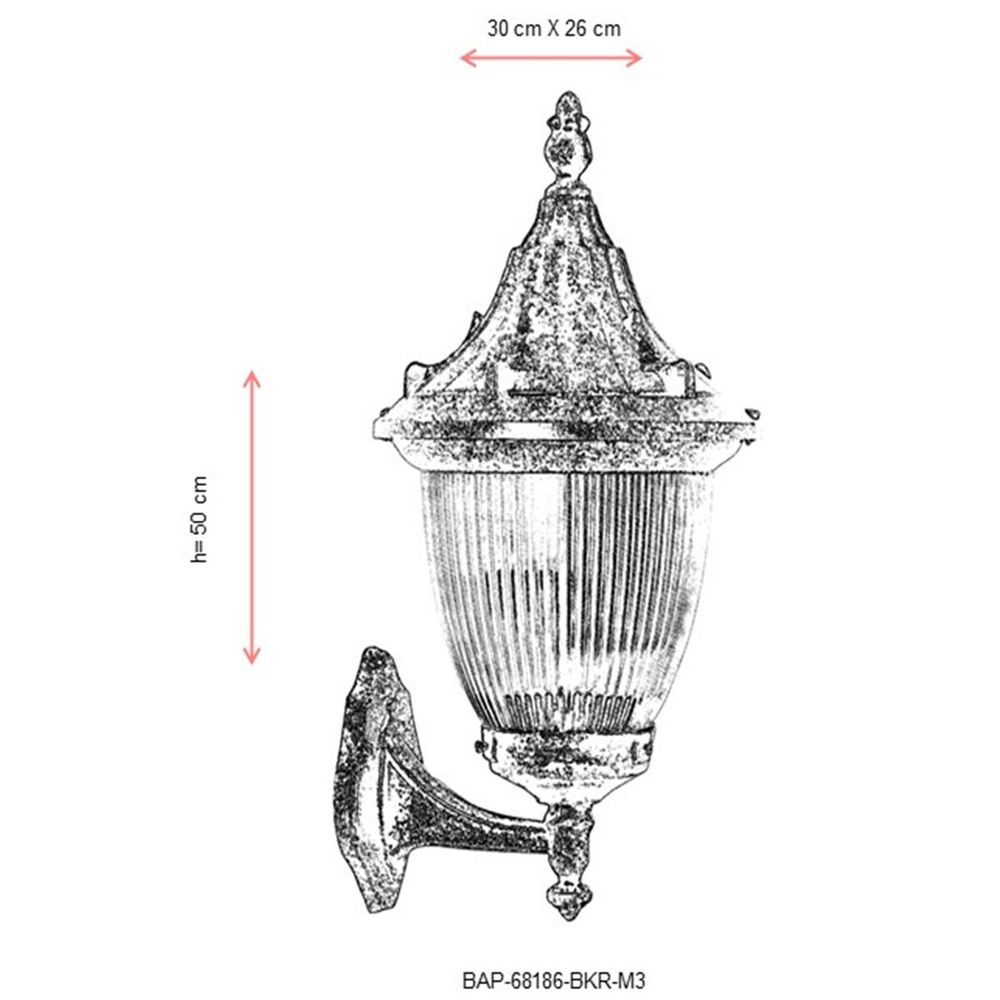 BAP-68186-BKR-M3 Smeđa Spoljašnja Zidna Lampa slika 3