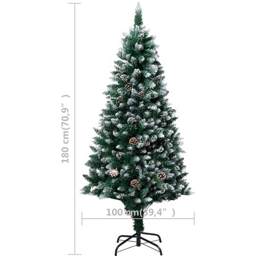 Umjetno božićno drvce sa šiškama i bijelim snijegom 180 cm slika 6