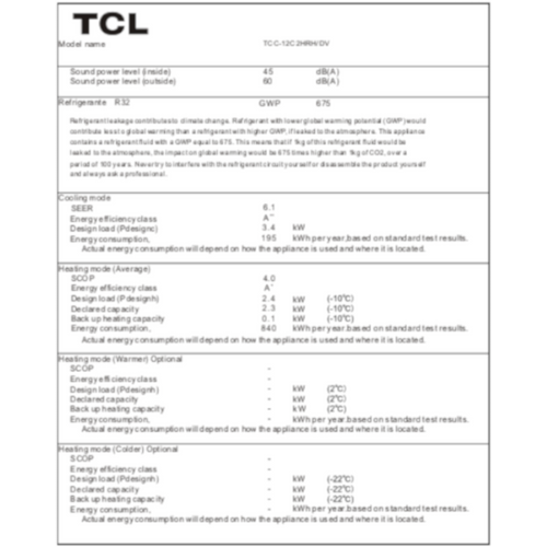 TCL klima uređaj podna jedinica 3,4kW - TCC-12C2HRH/DV slika 5