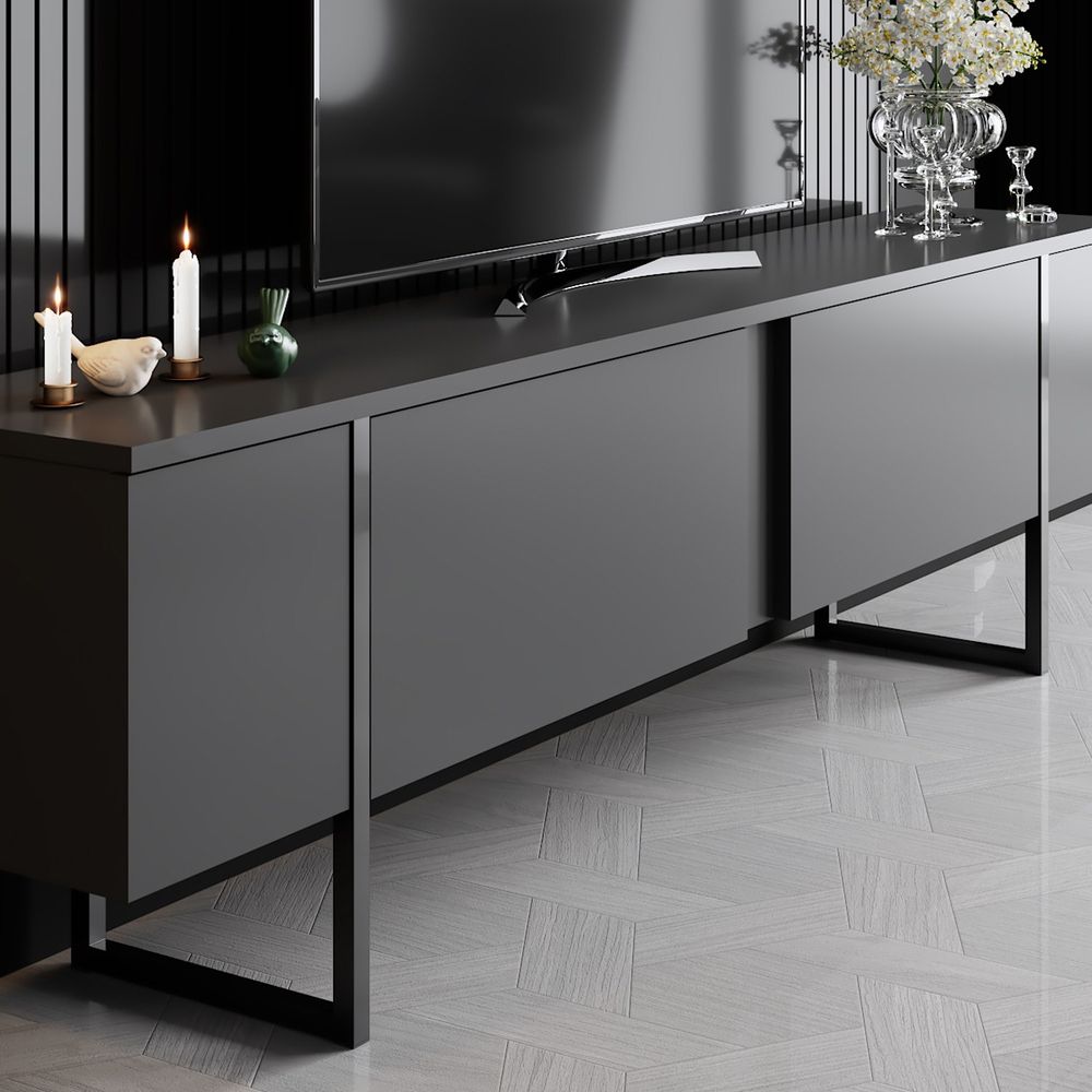 Luxe Set namještaja za dnevnu sobu - Antracit i Crna slika 5