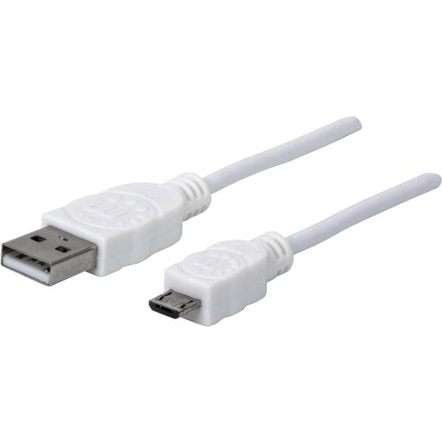 Manhattan USB kabel USB 2.0 USB-A utikač, USB-Micro-B utikač 1.80 m bijela UL certificiran 324069 slika 7