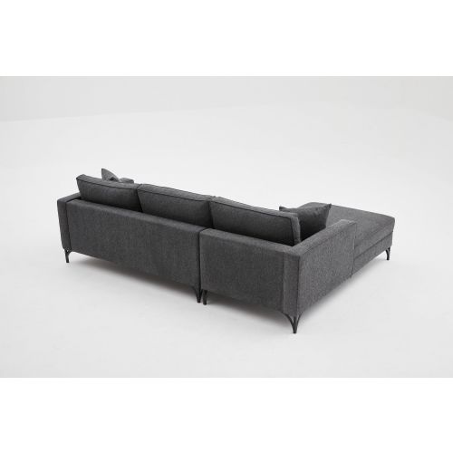 Atelier Del Sofa Kutna garnitura, Antracit Crno, Berlin Left - Anthracite, Black slika 6