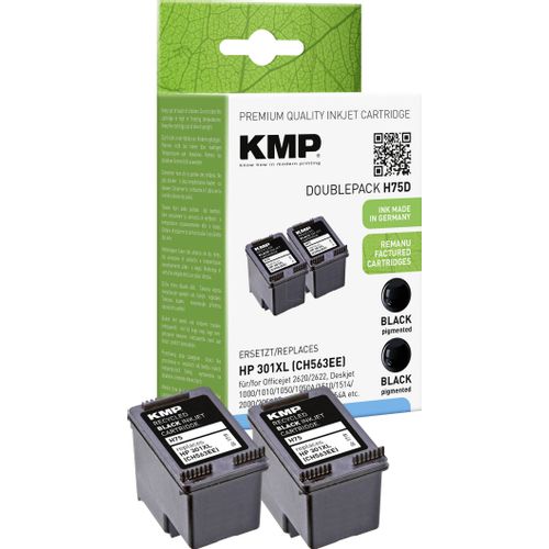 KMP tinta zamijenjen HP 301XL kompatibilan 2-dijelno pakiranje crn H75D 1719,4021 slika 2