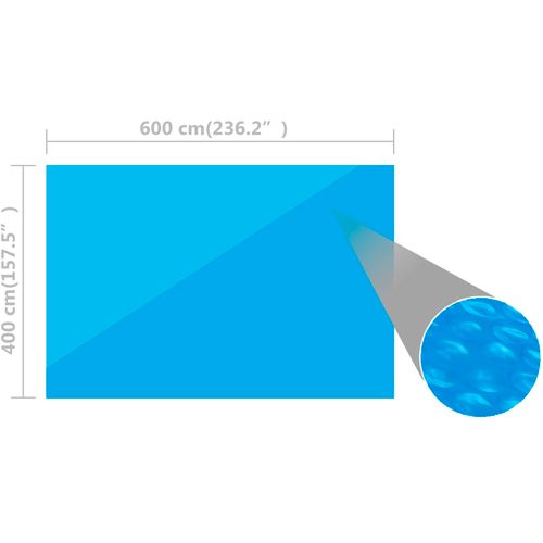 Pravokutni pokrivač za bazen 600 x 400 cm PE plavi slika 5