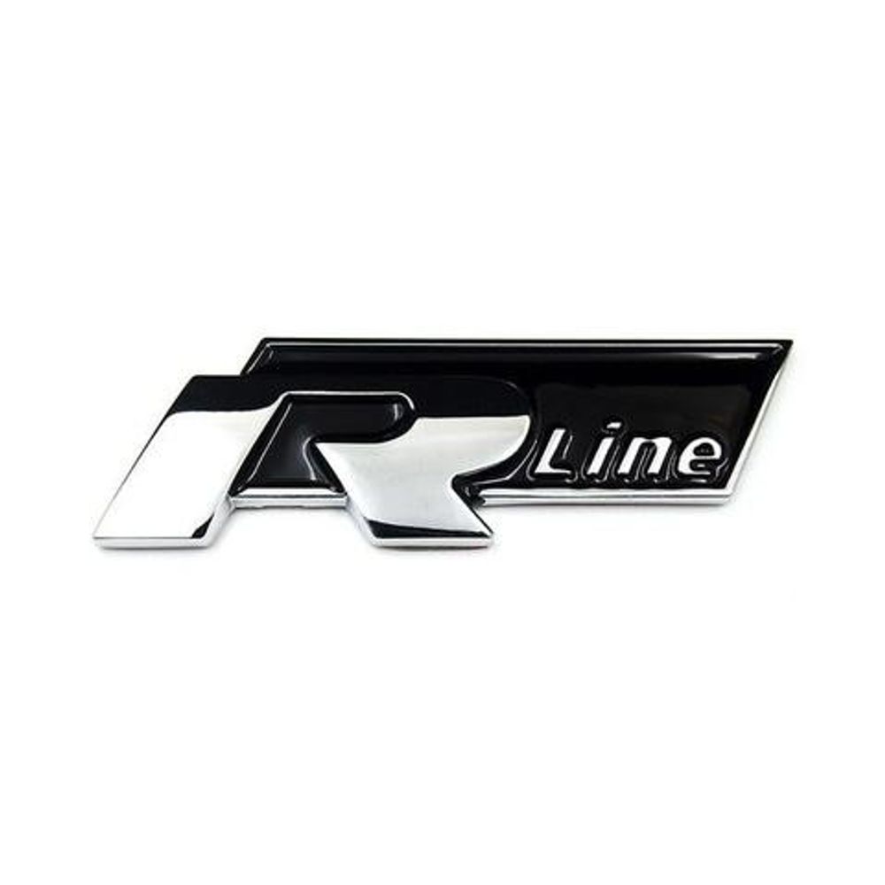 Metalni natpis R Line u crnoj boji slika 1