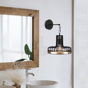 Zidna lampa Fellini - MR - 775 u crnoj boji sa bakarnim detaljima - izložbeni artikl (oštećenja ambalaža)