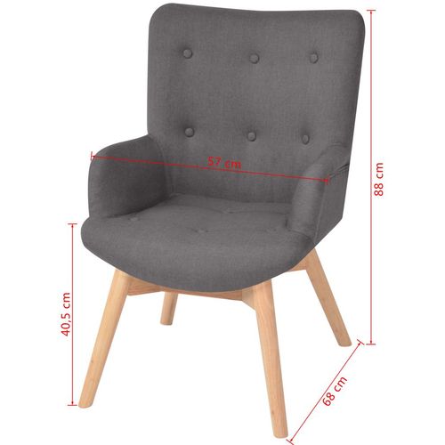 Fotelja s osloncem za noge od tkanine siva slika 42