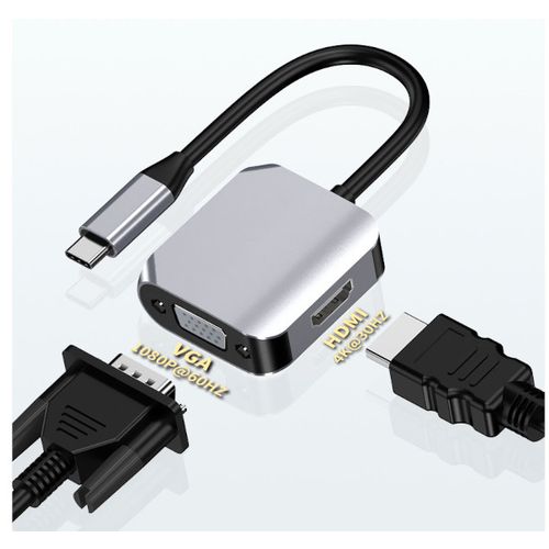 Asonic USB Tip C na VGA/HDMI Adapter slika 1