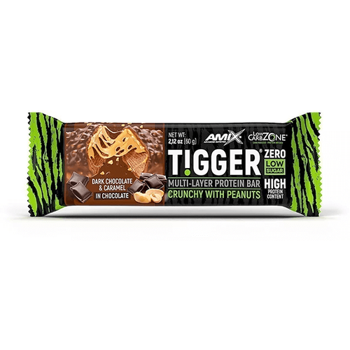 AMX TIGGER Zero bar 60g - dark chocolate caramel slika 1