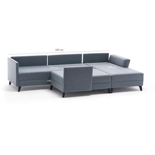 Atelier Del Sofa Kutna garnitura na razvlačenje ERIS, plava, Eris - Blue slika 2