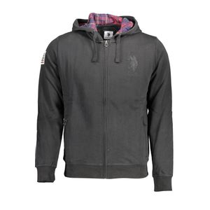 US POLO SWEATSHIRT WITH ZIP BLACK MAN