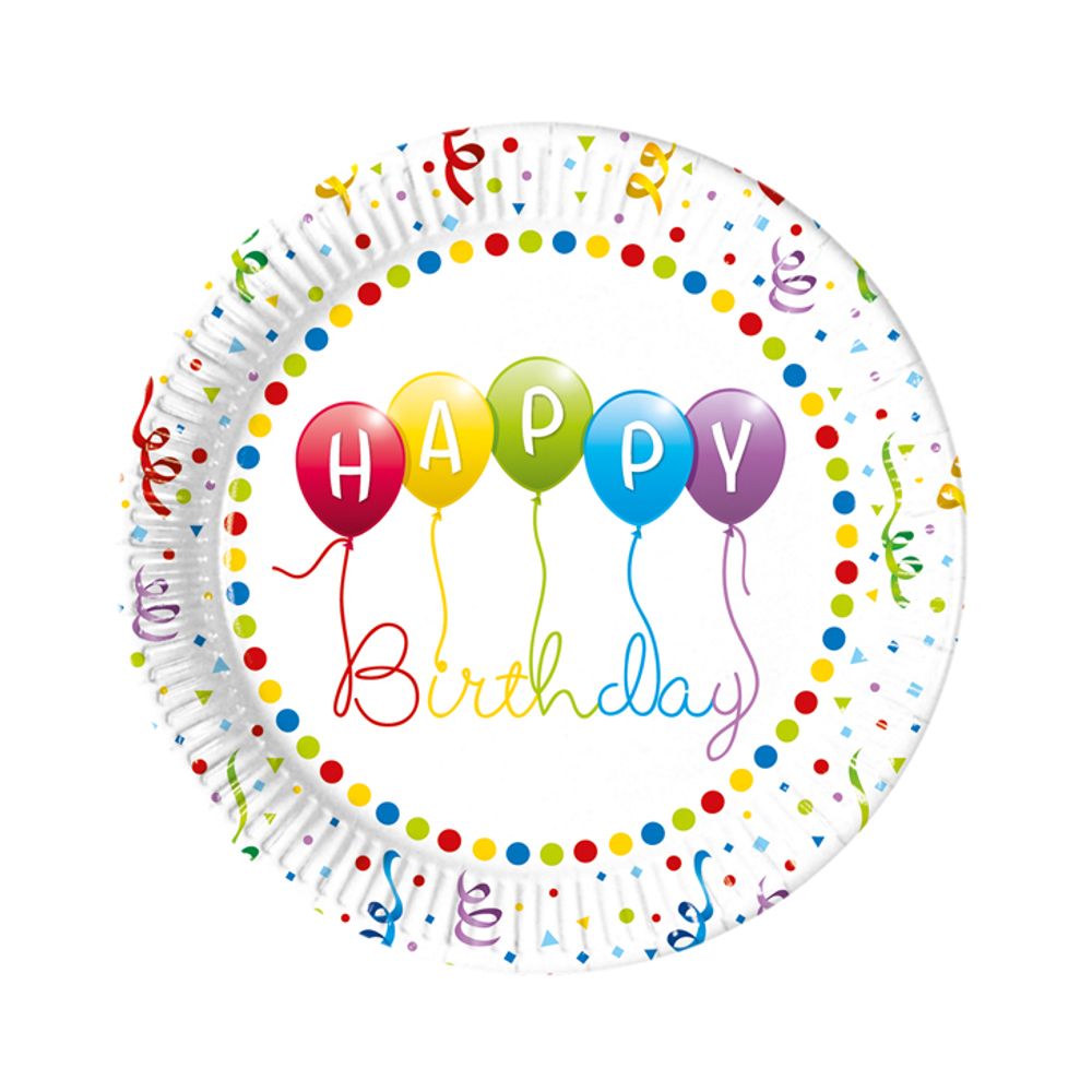 Papirni tanjir Happy Birthday 23cm, 8kom slika 1