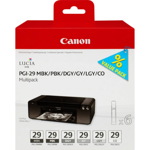 Canon PGI-29 Multipack Tinte (MBK, PBK, DGY, GY, LGY, C) slika 1