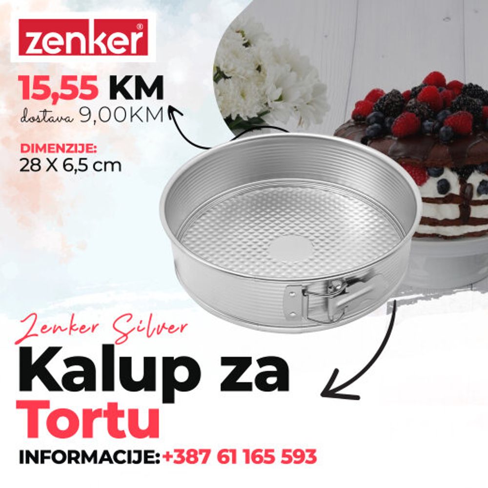 Zenker Kalup za tortu 28x6.5 cm Silver slika 2