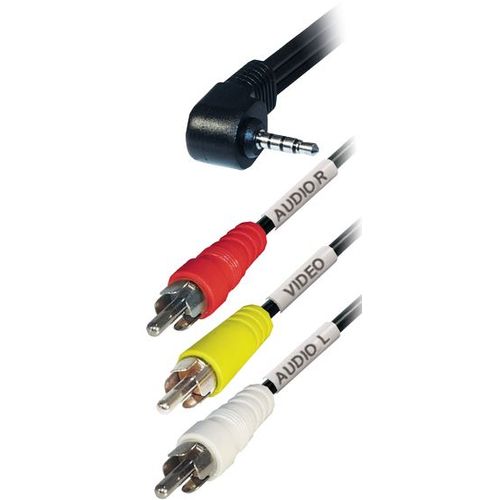 Transmedia Connecting Cable 4 pin 3,5 mm plug, angled - 3x RCA-plug, 2m slika 1