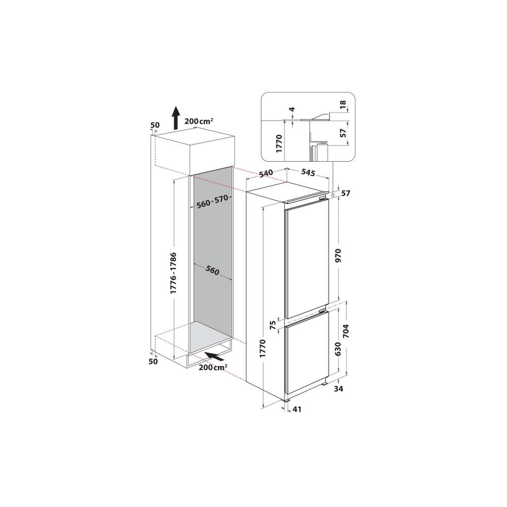 Whirlpool ugradbeni kombinirani hladnjak WHC18D051A1 slika 8