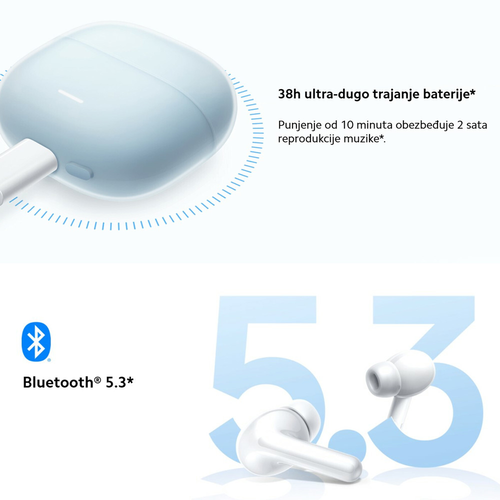 Bluetooth slusalice Xiaomi Redmi Buds 6 lite bele slika 9